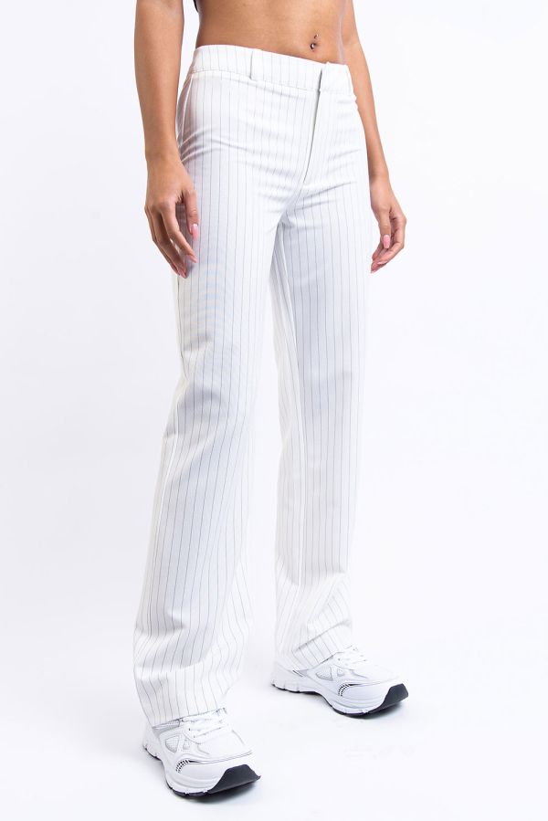 Midtaljede Habitbukser Uden Lommer - Marlee White Stripe